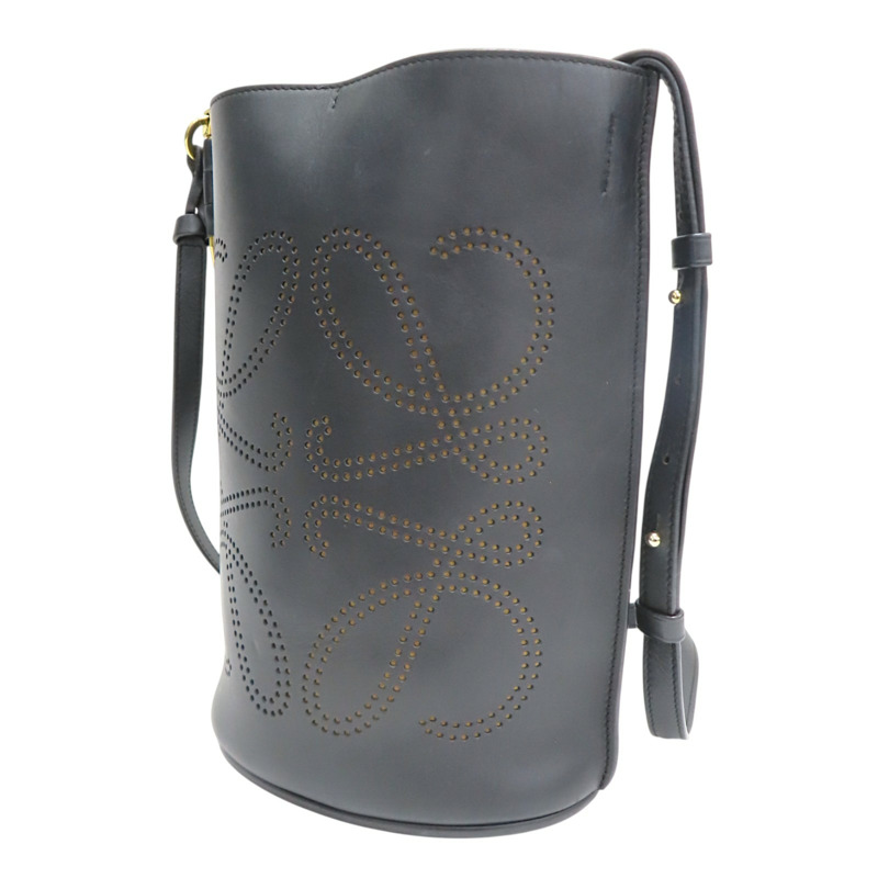 黑色 牛皮 Gate Anagram 水桶包 斜背包【LOEWE 羅威】 309.22.Z57-2
