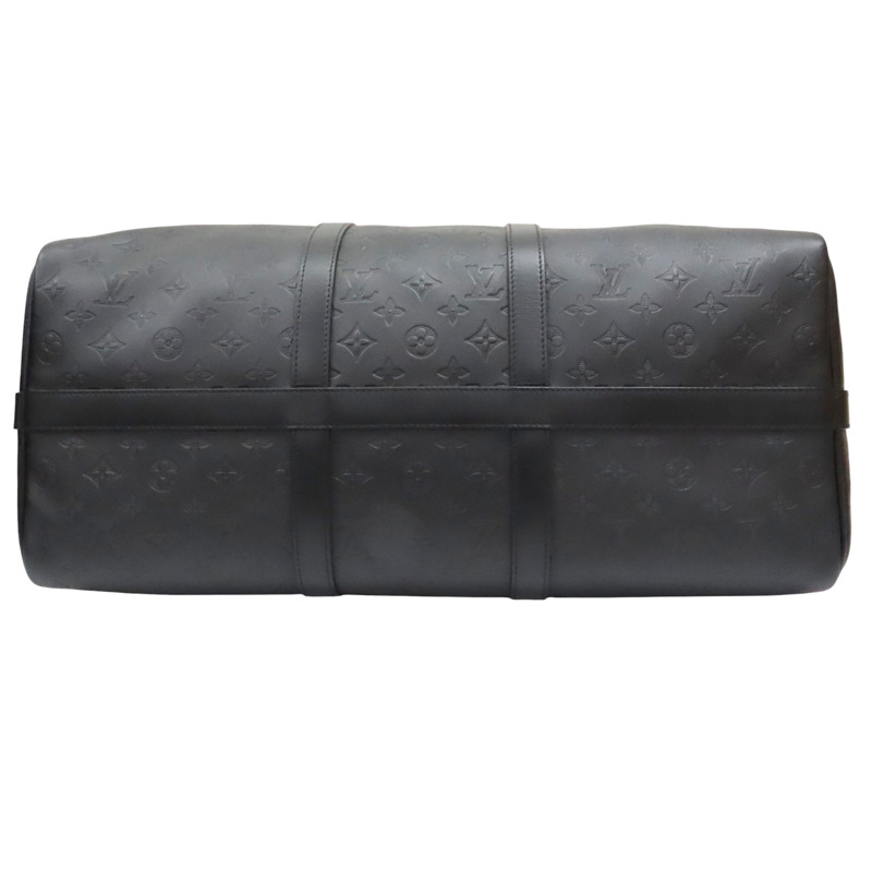 黑色 牛皮 壓紋 Keepall Bandouliere 50 行李袋 兩用包【LOUIS VUITTON LV 路易威登】 M44810-3