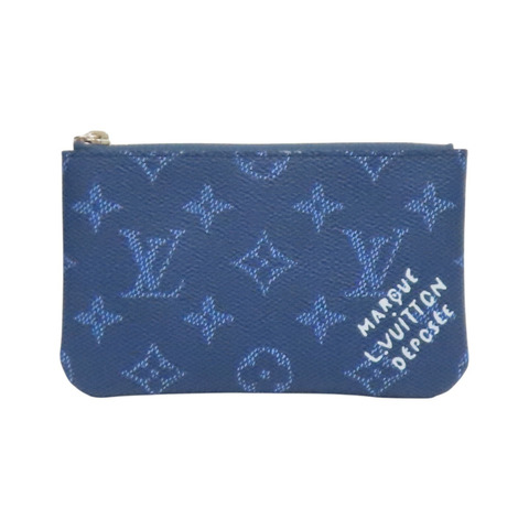 藍色 原花 Heritage 帆布 Key Pouch S 零錢包【LOUIS VUITTON LV 路易威登】 M27112
