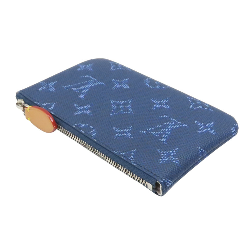 藍色 原花 Heritage 帆布 Key Pouch S 零錢包【LOUIS VUITTON LV 路易威登】 M27112-3