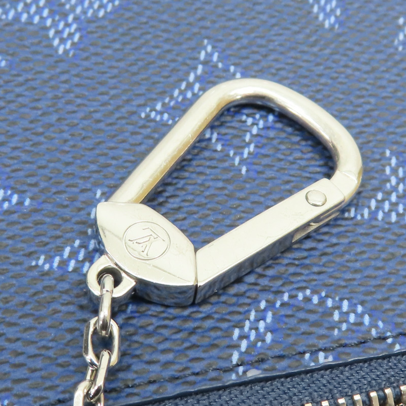 藍色 原花 Heritage 帆布 Key Pouch S 零錢包【LOUIS VUITTON LV 路易威登】 M27112-7