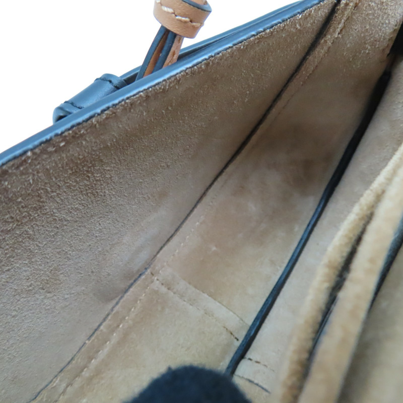 黑/棕色 牛皮 Mini Gate Dual 肩背包【LOEWE 羅威】 A650N46X13-5