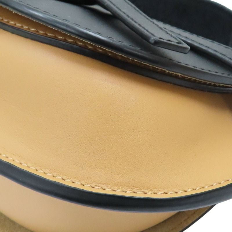 黑/棕色 牛皮 Mini Gate Dual 肩背包【LOEWE 羅威】 A650N46X13-15