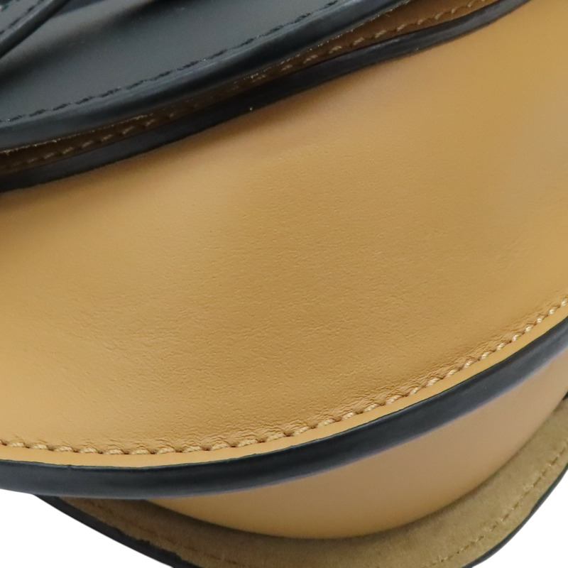 黑/棕色 牛皮 Mini Gate Dual 肩背包【LOEWE 羅威】 A650N46X13-16