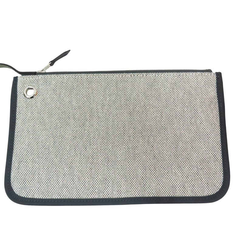 黑灰色 帆布 Herbag Zip 31 肩背包 W刻 銀扣【HERMES 愛馬仕】 H078971CK-4