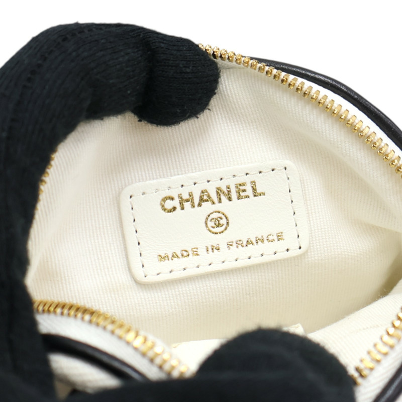 白色帆布 23C Cruise Mini 網球拍 鍊帶 肩背包 AP3150【CHANEL 香奈兒】 AP3150-7