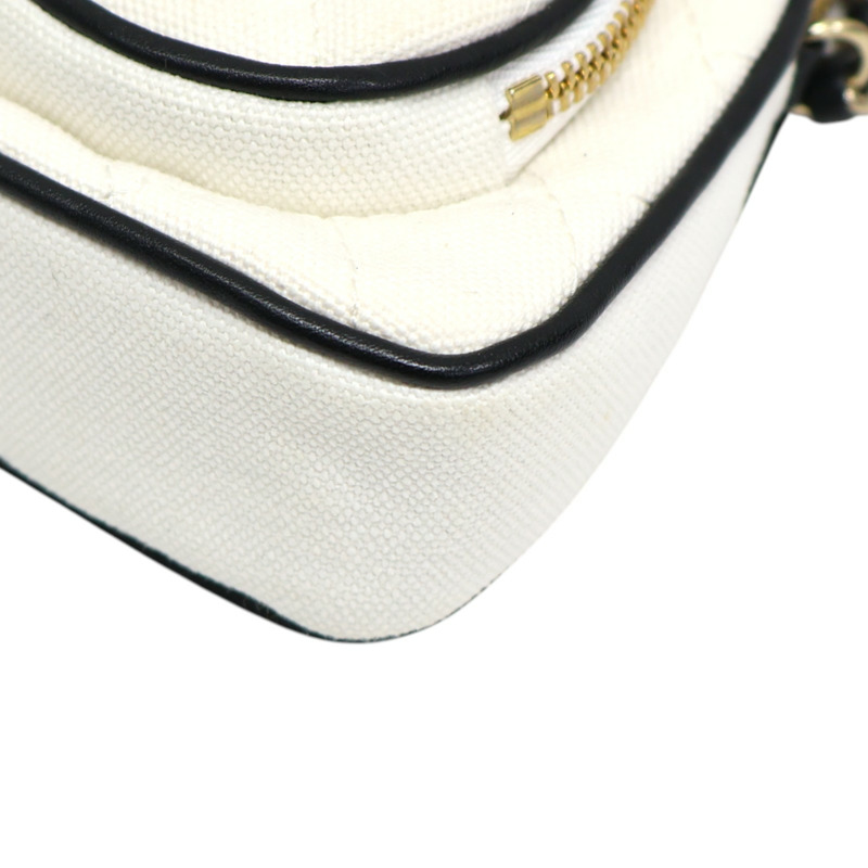 白色帆布 23C Cruise Mini 網球拍 鍊帶 肩背包 AP3150【CHANEL 香奈兒】 AP3150-10