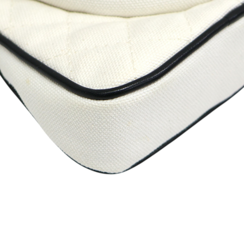 白色帆布 23C Cruise Mini 網球拍 鍊帶 肩背包 AP3150【CHANEL 香奈兒】 AP3150-11