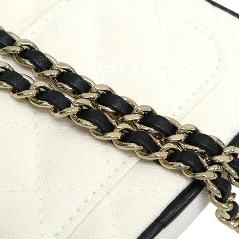 白色帆布 23C Cruise Mini 網球拍 鍊帶 肩背包 AP3150【CHANEL 香奈兒】 AP3150-18