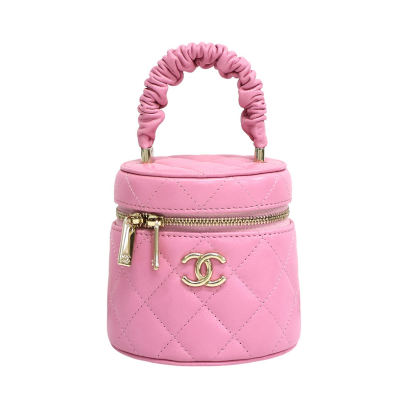 粉色牛皮 Mini 圓筒 手提包 無卡【CHANEL 香奈兒】-0