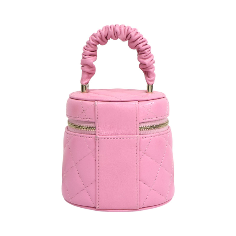 粉色牛皮 Mini 圓筒 手提包 無卡【CHANEL 香奈兒】-1