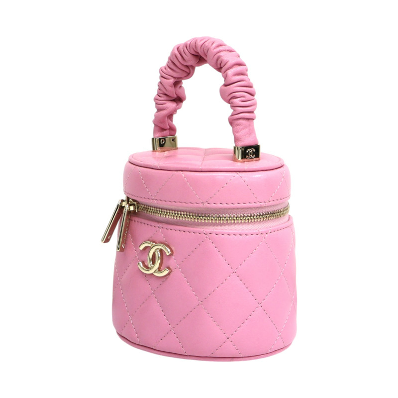 粉色牛皮 Mini 圓筒 手提包 無卡【CHANEL 香奈兒】-2