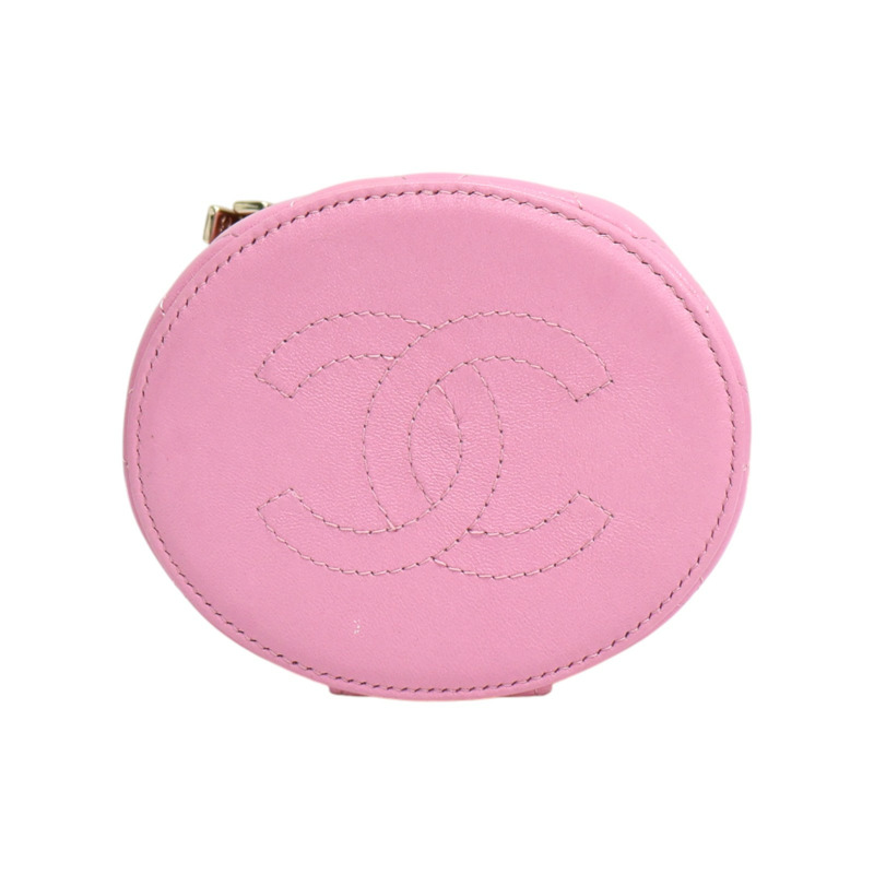 粉色牛皮 Mini 圓筒 手提包 無卡【CHANEL 香奈兒】-3