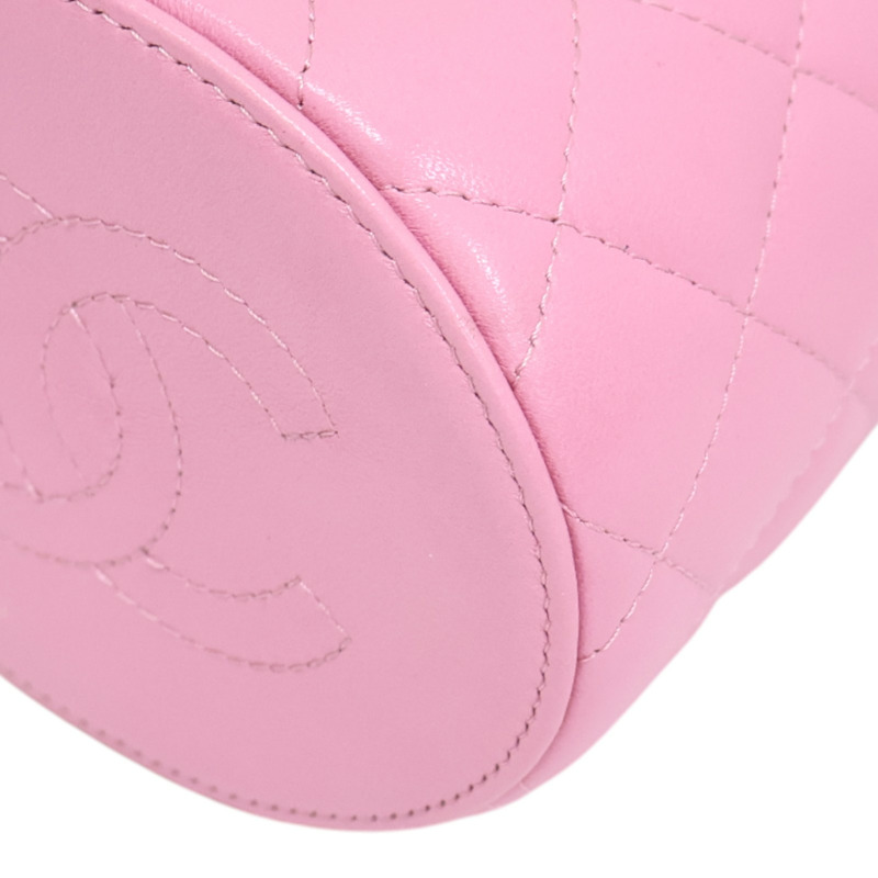 粉色牛皮 Mini 圓筒 手提包 無卡【CHANEL 香奈兒】-9