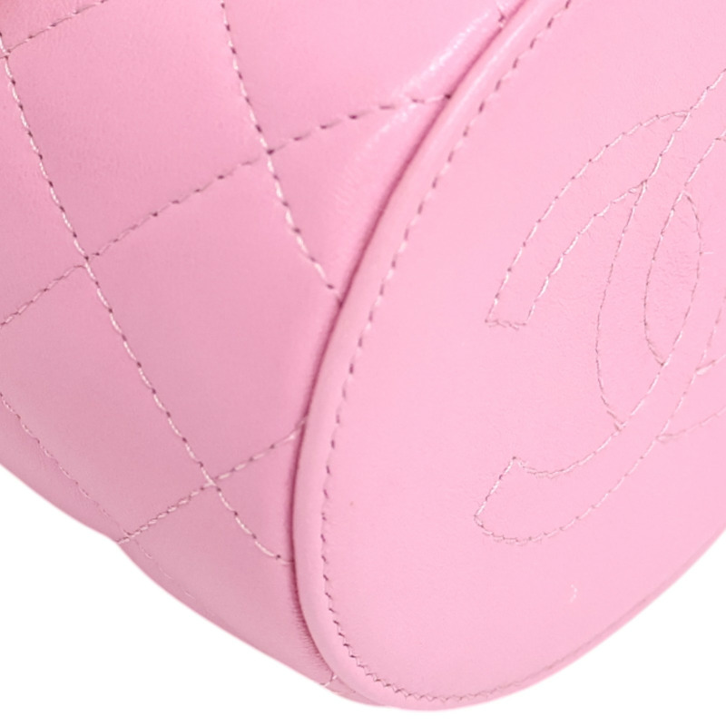 粉色牛皮 Mini 圓筒 手提包 無卡【CHANEL 香奈兒】-10