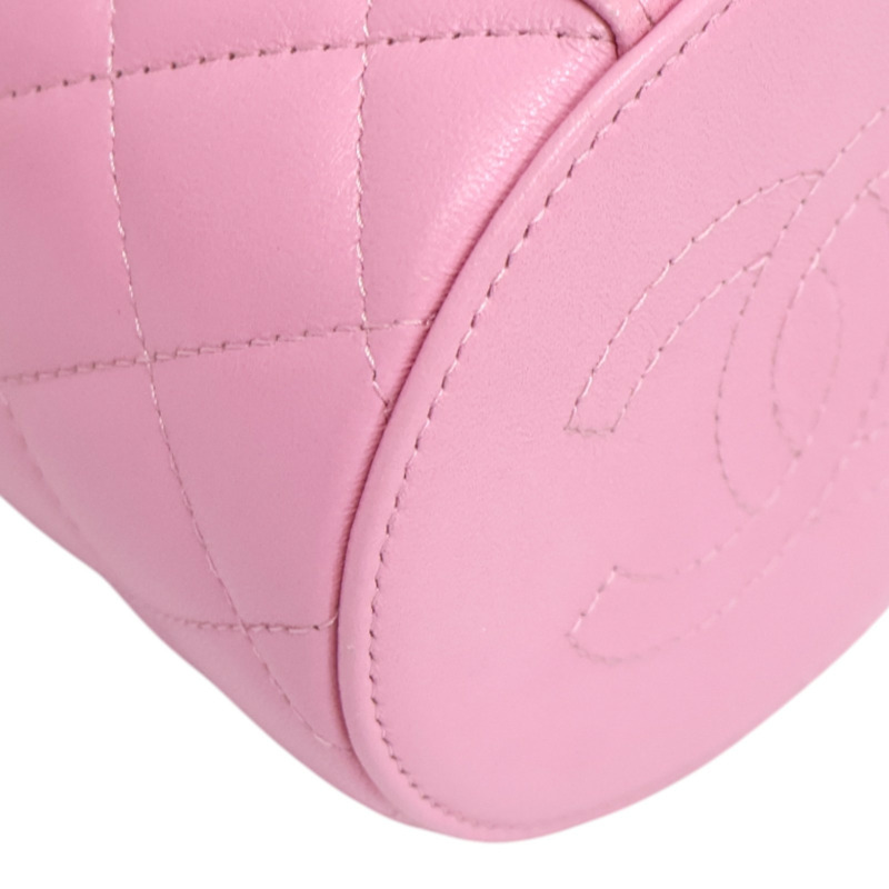 粉色牛皮 Mini 圓筒 手提包 無卡【CHANEL 香奈兒】-12