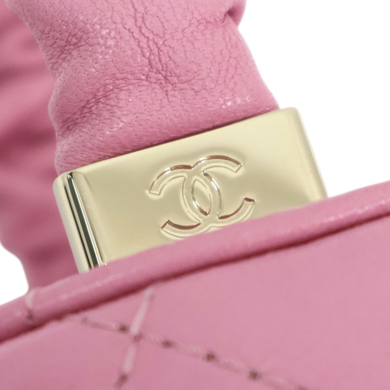 粉色牛皮 Mini 圓筒 手提包 無卡【CHANEL 香奈兒】-14