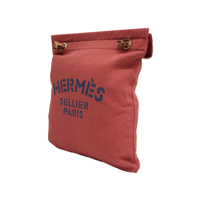 紅色帆布 Aline grooming 肩背包 H068487CK D刻【HERMES 愛馬仕】 H068487CK-2