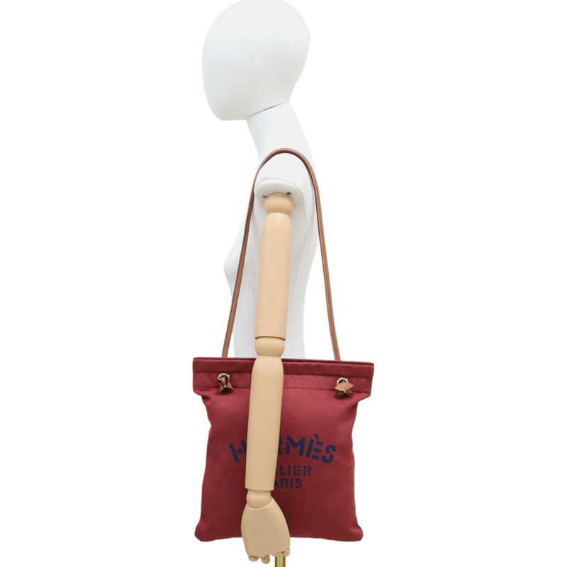 紅色帆布 Aline grooming 肩背包 H068487CK D刻【HERMES 愛馬仕】 H068487CK-9