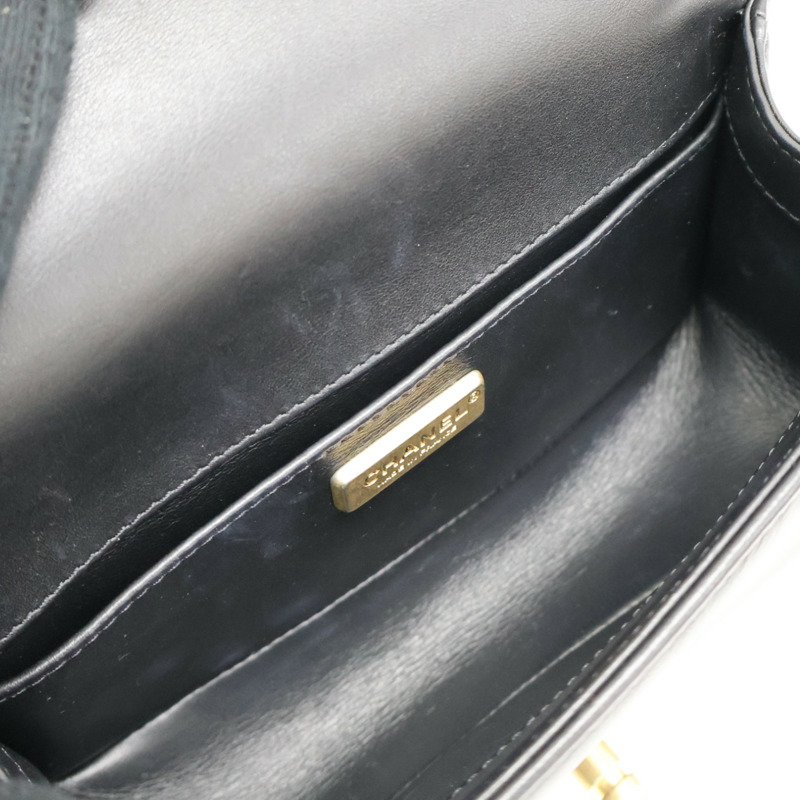 黑色牛皮 Orylag 兔毛 Boy 兩用包 無卡【CHANEL 香奈兒】-4