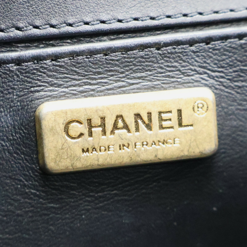 黑色牛皮 Orylag 兔毛 Boy 兩用包 無卡【CHANEL 香奈兒】-6