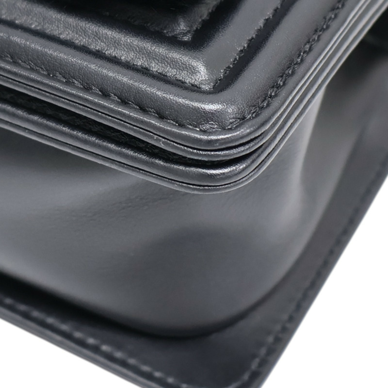 黑色牛皮 Orylag 兔毛 Boy 兩用包 無卡【CHANEL 香奈兒】-10