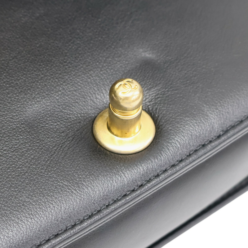 黑色牛皮 Orylag 兔毛 Boy 兩用包 無卡【CHANEL 香奈兒】-15