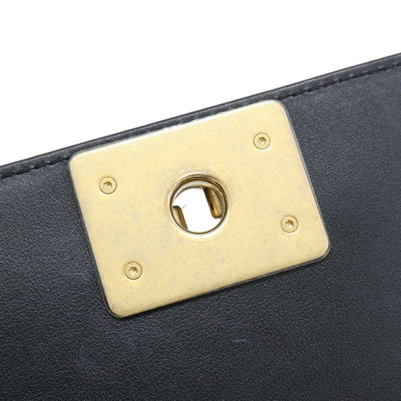 黑色牛皮 Orylag 兔毛 Boy 兩用包 無卡【CHANEL 香奈兒】-16