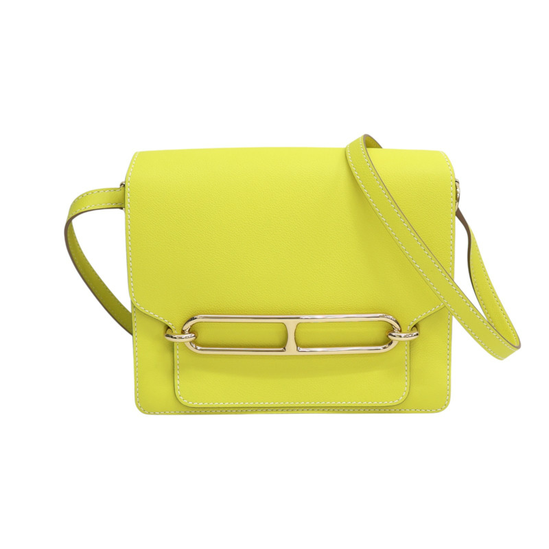檸檬黃 Evercolor牛皮 Roulis 23 肩背包 C刻【HERMES 愛馬仕】-0