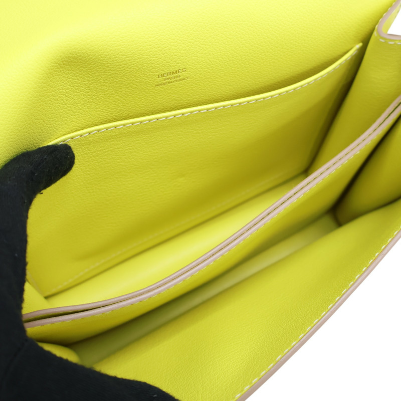 檸檬黃 Evercolor牛皮 Roulis 23 肩背包 C刻【HERMES 愛馬仕】-4