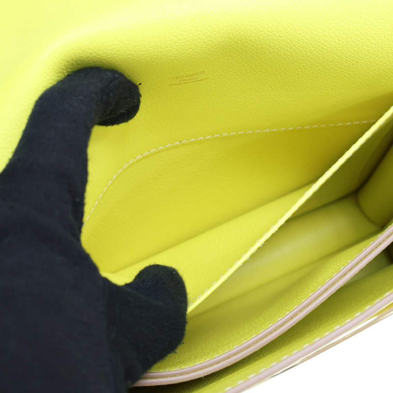 檸檬黃 Evercolor牛皮 Roulis 23 肩背包 C刻【HERMES 愛馬仕】-5