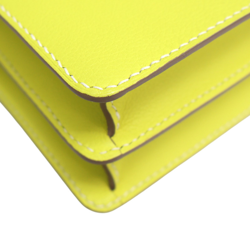 檸檬黃 Evercolor牛皮 Roulis 23 肩背包 C刻【HERMES 愛馬仕】-14