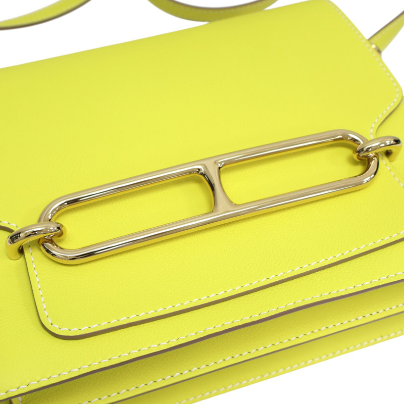 檸檬黃 Evercolor牛皮 Roulis 23 肩背包 C刻【HERMES 愛馬仕】-15