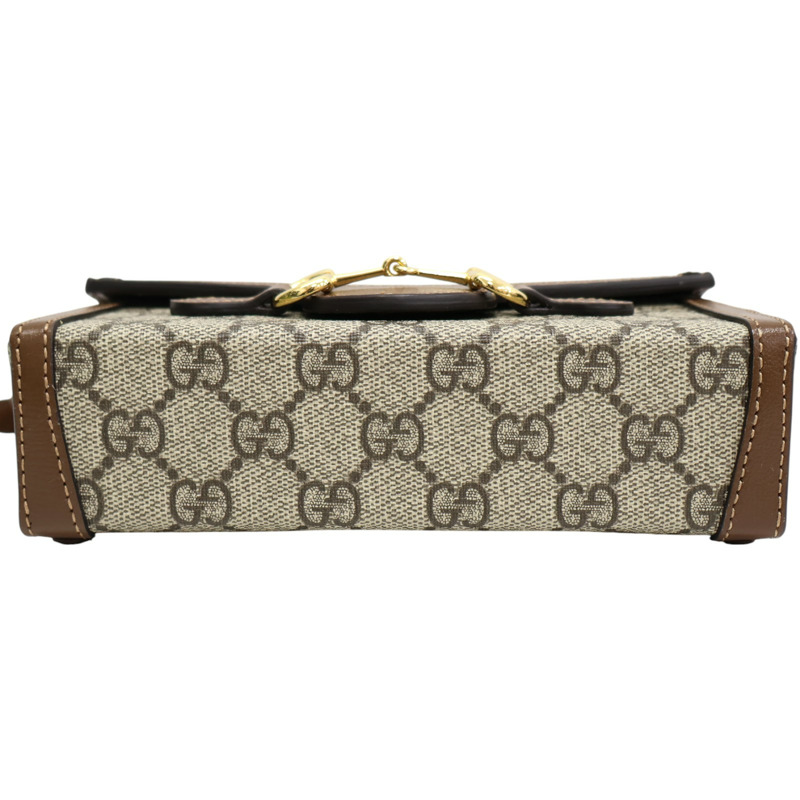 烏木色 GG Supreme帆布 1955 Horsebit 肩背包【GUCCI 古馳】 699296-3