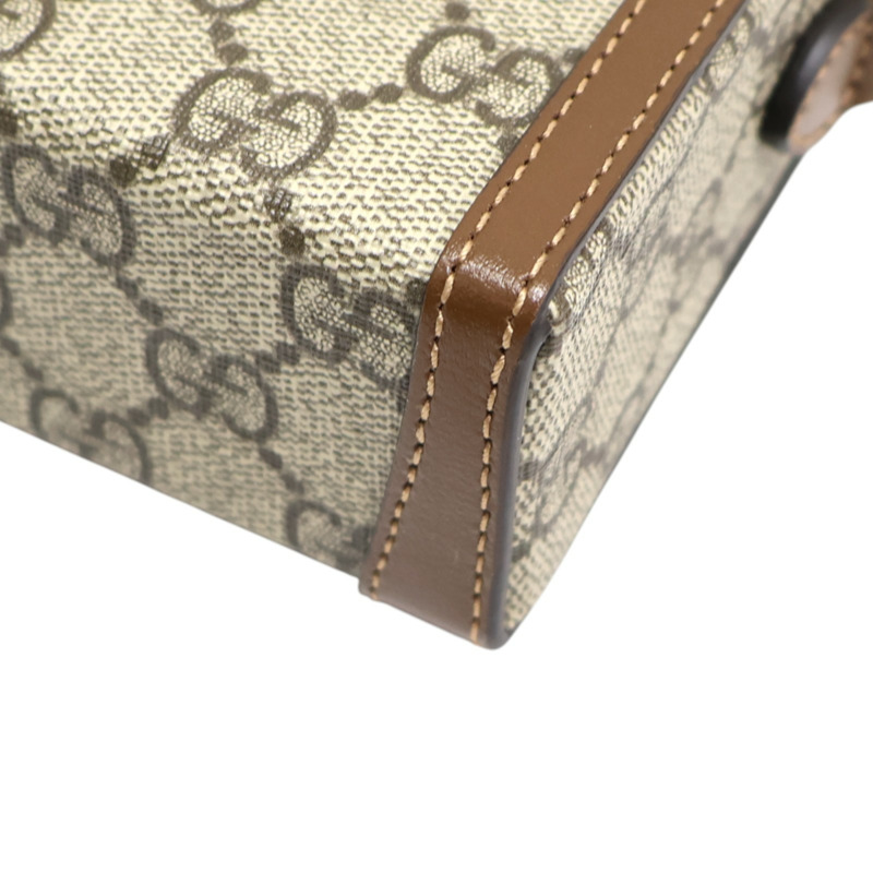 烏木色 GG Supreme帆布 1955 Horsebit 肩背包【GUCCI 古馳】 699296-8