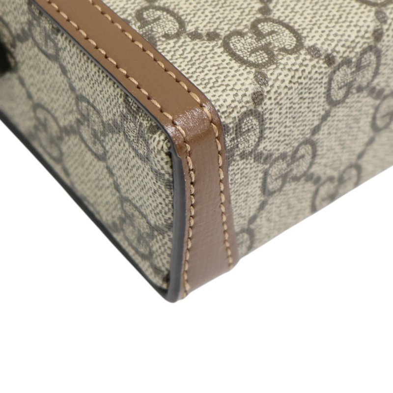 烏木色 GG Supreme帆布 1955 Horsebit 肩背包【GUCCI 古馳】 699296-9