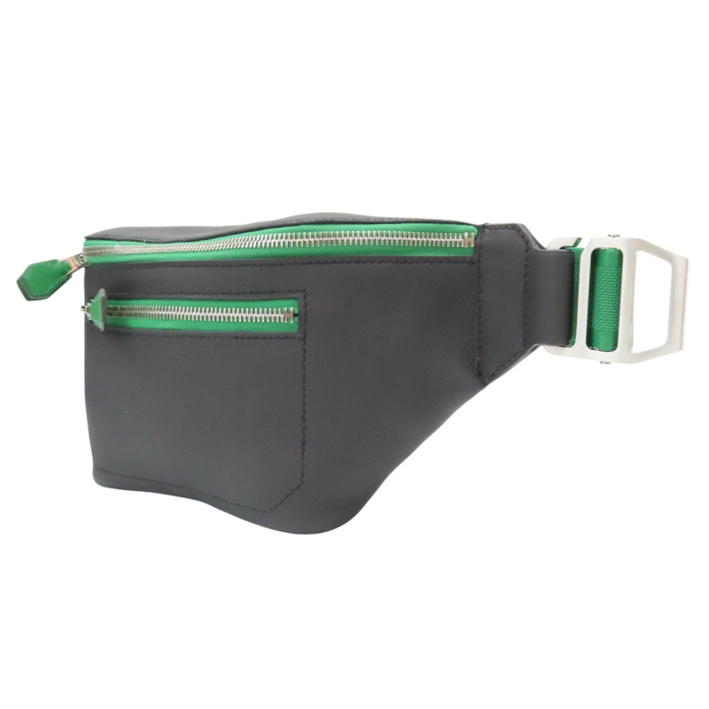 黑/仙人掌綠 Cristobal牛皮 Cityslide PM 腰包 D刻【HERMES 愛馬仕】-2