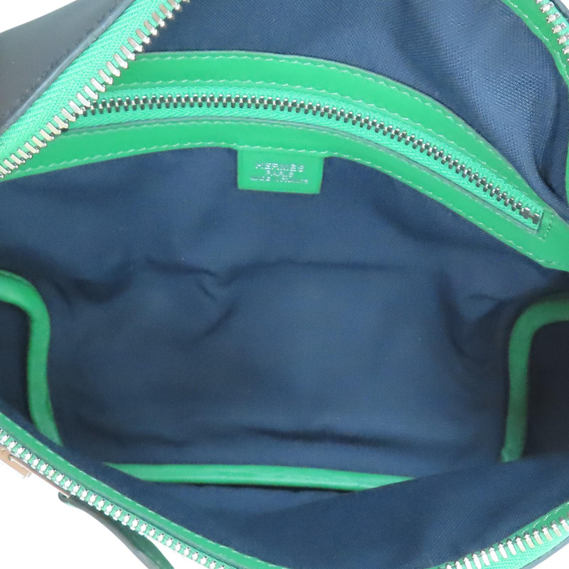 黑/仙人掌綠 Cristobal牛皮 Cityslide PM 腰包 D刻【HERMES 愛馬仕】-4