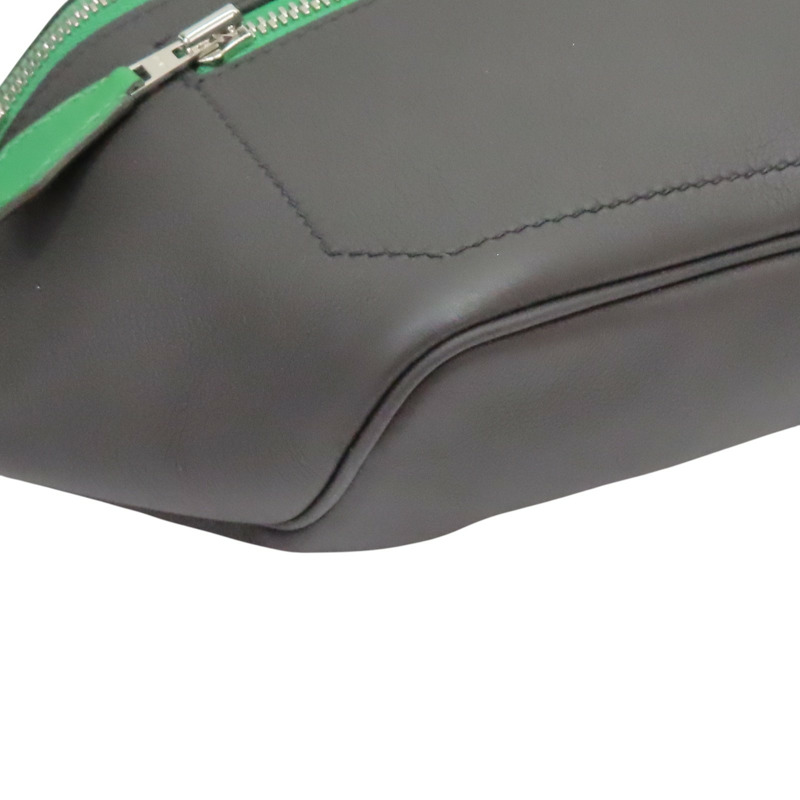 黑/仙人掌綠 Cristobal牛皮 Cityslide PM 腰包 D刻【HERMES 愛馬仕】-11