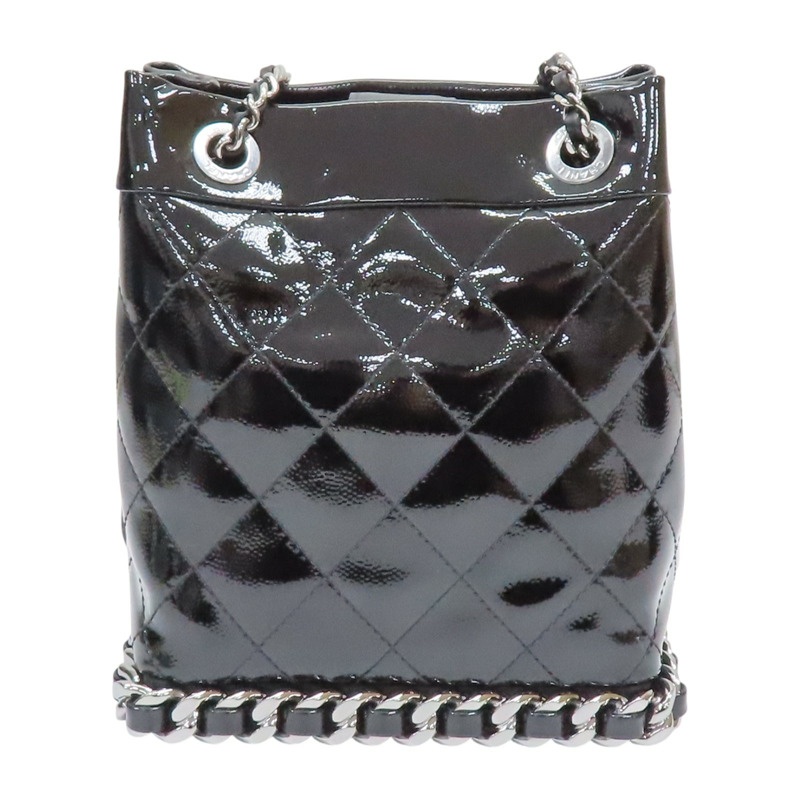 黑色 菱格紋 漆皮 小型水桶包 肩背包 AS5871【CHANEL 香奈兒】 AS5871-1