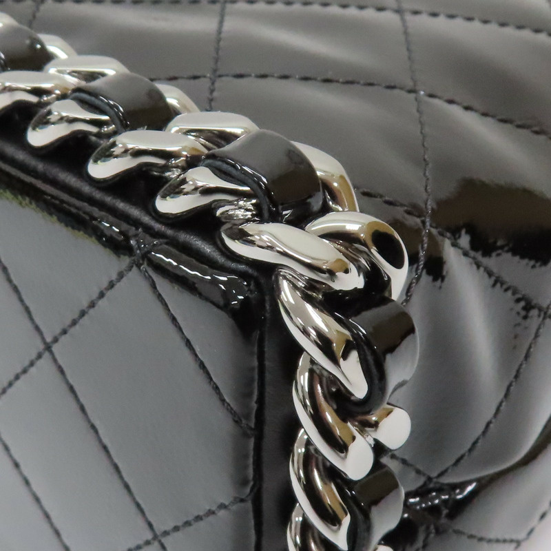 黑色 菱格紋 漆皮 小型水桶包 肩背包 AS5871【CHANEL 香奈兒】 AS5871-17