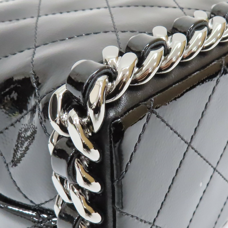 黑色 菱格紋 漆皮 小型水桶包 肩背包 AS5871【CHANEL 香奈兒】 AS5871-18