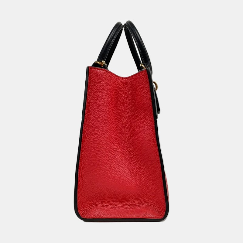 LOUIS VUITTON CITY STEAMER 小號紅色牛皮蒸汽包單肩包手提包金色五金可拆卸肩帶-3