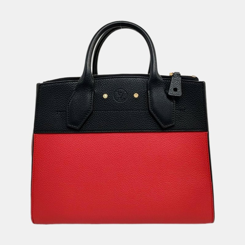 LOUIS VUITTON CITY STEAMER 小號紅色牛皮蒸汽包單肩包手提包金色五金可拆卸肩帶-4