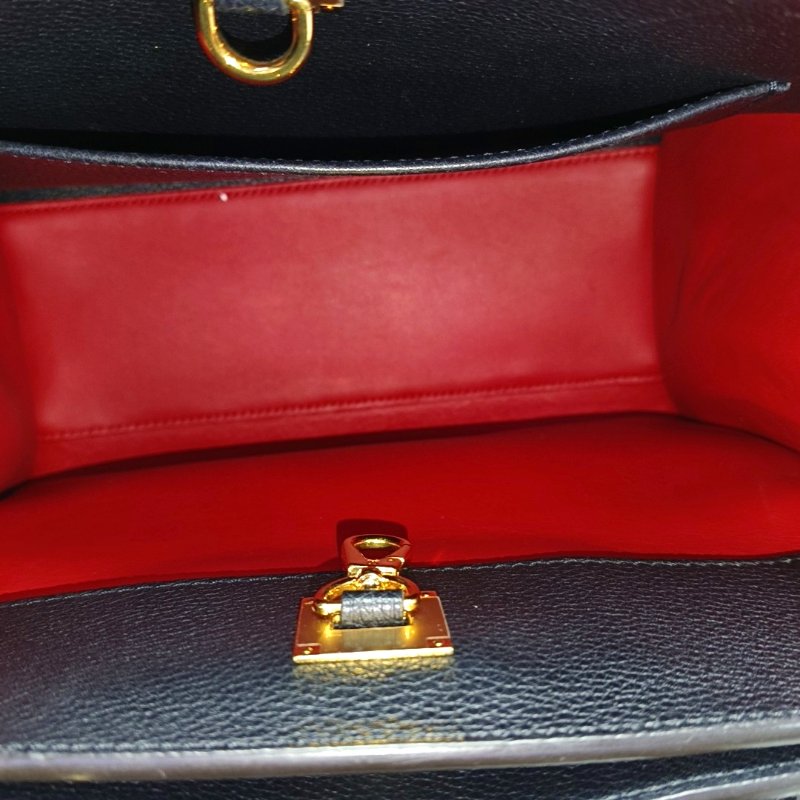 LOUIS VUITTON CITY STEAMER 小號紅色牛皮蒸汽包單肩包手提包金色五金可拆卸肩帶-6