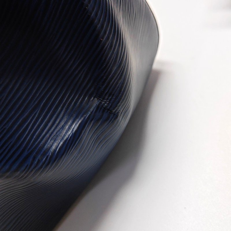 LOUIS VUITTON MARLY中號藍色EPI牛皮水波紋單肩包手提包銀色五金可拆卸肩帶-8