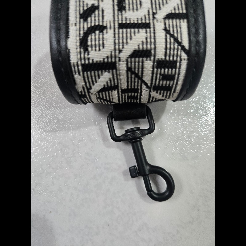 KENZO緹花手機包LOGO印花二合一零錢包手機包斜背包黑/白-9