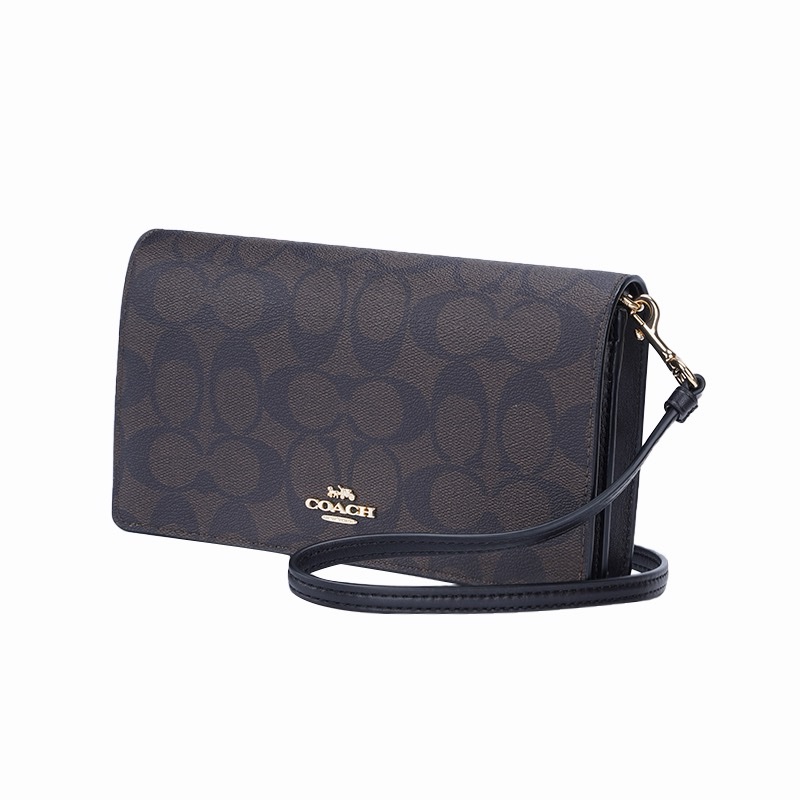 Coach 女士 深卡其小號logo印花單肩包均碼碼長:20.5cm,寬:4cm,高:12cm-1