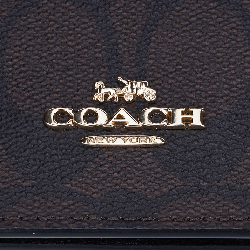 Coach 女士 深卡其小號logo印花單肩包均碼碼長:20.5cm,寬:4cm,高:12cm-3