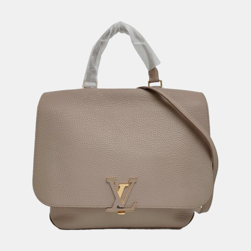 LOUIS VUITTON VOLTA灰色牛皮單肩包手提包金色五金可拆卸肩帶-7